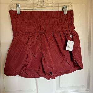 Free People Movement The Way Home Shorts. Size M. Color Red/Rouge NWT